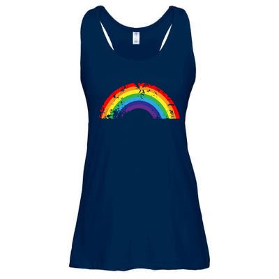 Cool Elegant Rainbow Vintage Retro 80's Style Gift Meaningful Gift Ladies Essential Flowy Tank