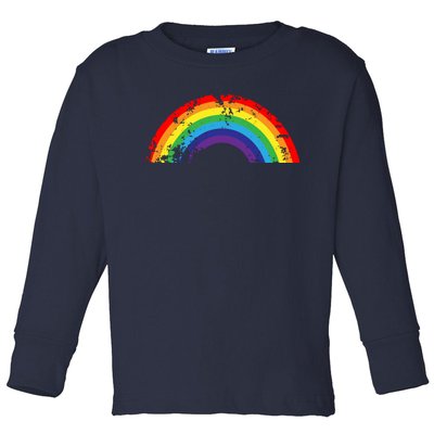 Cool Elegant Rainbow Vintage Retro 80's Style Gift Meaningful Gift Toddler Long Sleeve Shirt