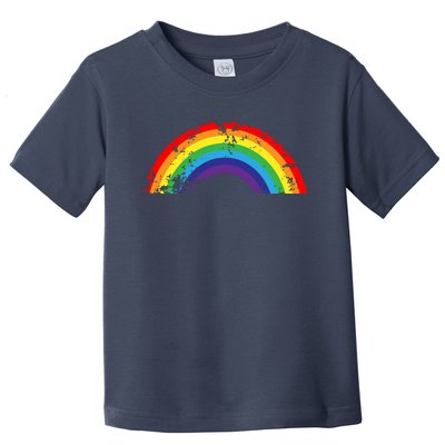 Cool Elegant Rainbow Vintage Retro 80's Style Gift Meaningful Gift Toddler T-Shirt