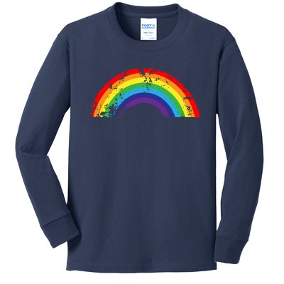 Cool Elegant Rainbow Vintage Retro 80's Style Gift Meaningful Gift Kids Long Sleeve Shirt