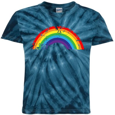 Cool Elegant Rainbow Vintage Retro 80's Style Gift Meaningful Gift Kids Tie-Dye T-Shirt