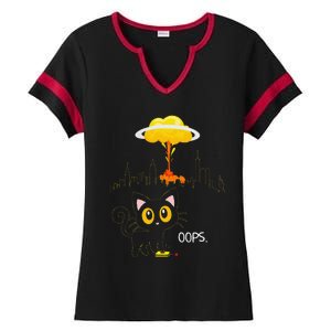 Cat Explosion Red Button Bomb Accident Gift Ladies Halftime Notch Neck Tee