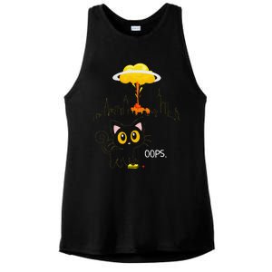 Cat Explosion Red Button Bomb Accident Gift Ladies PosiCharge Tri-Blend Wicking Tank