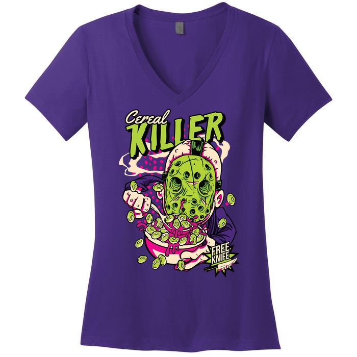 Cereal Killer Funny Women's V-Neck T-Shirt