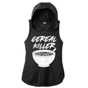 Cereal Killer Funny Halloween Distressed Ladies PosiCharge Tri-Blend Wicking Draft Hoodie Tank