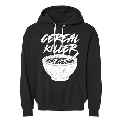 Cereal Killer Funny Halloween Distressed Garment-Dyed Fleece Hoodie