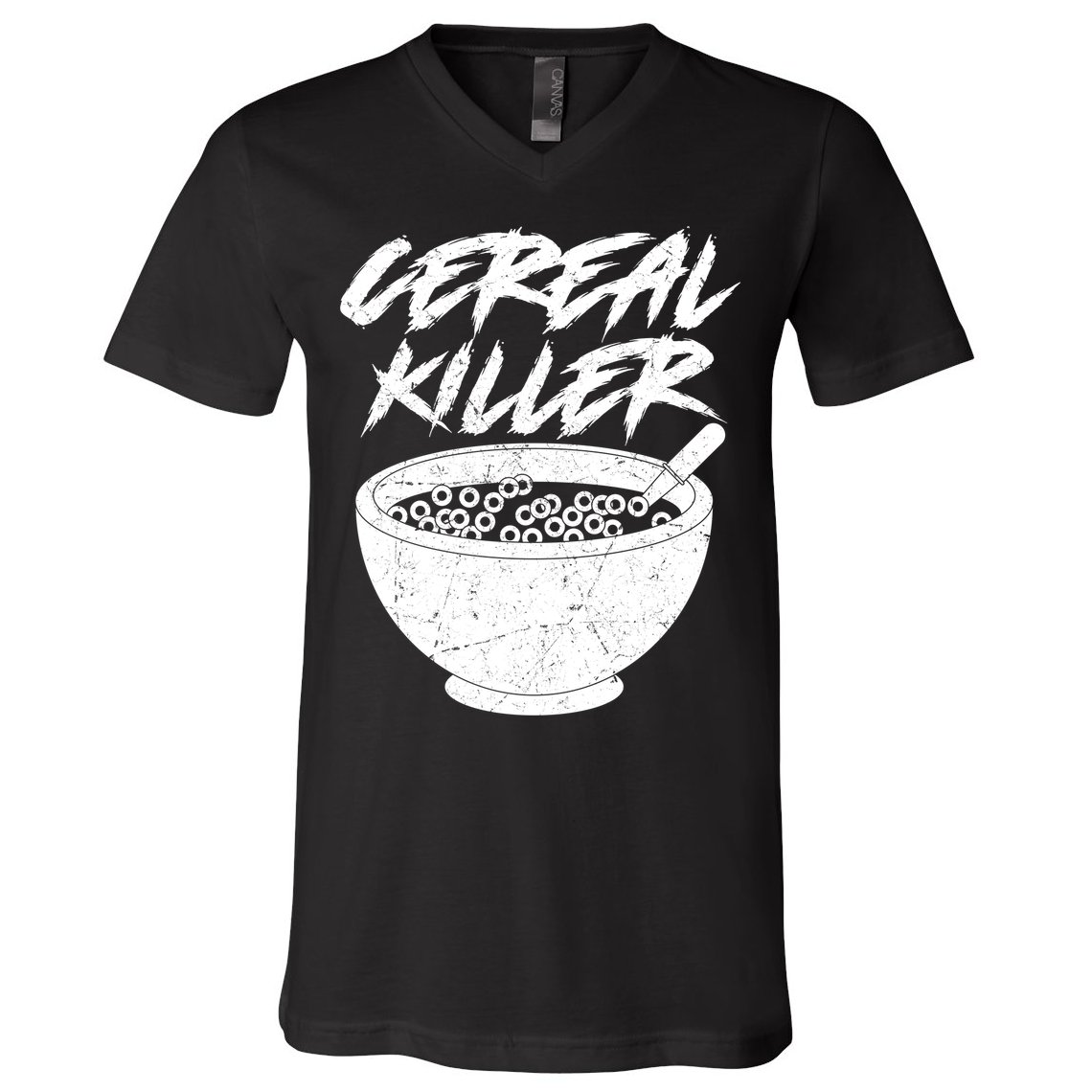 Cereal Killer Funny Halloween Distressed V-Neck T-Shirt