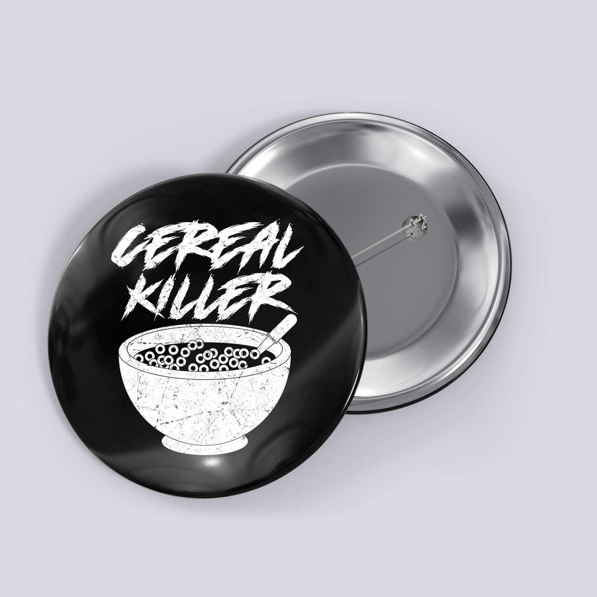 Cereal Killer Funny Halloween Distressed Button