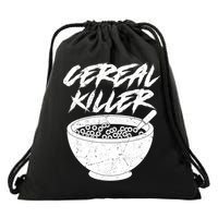 Cereal Killer Funny Halloween Distressed Drawstring Bag