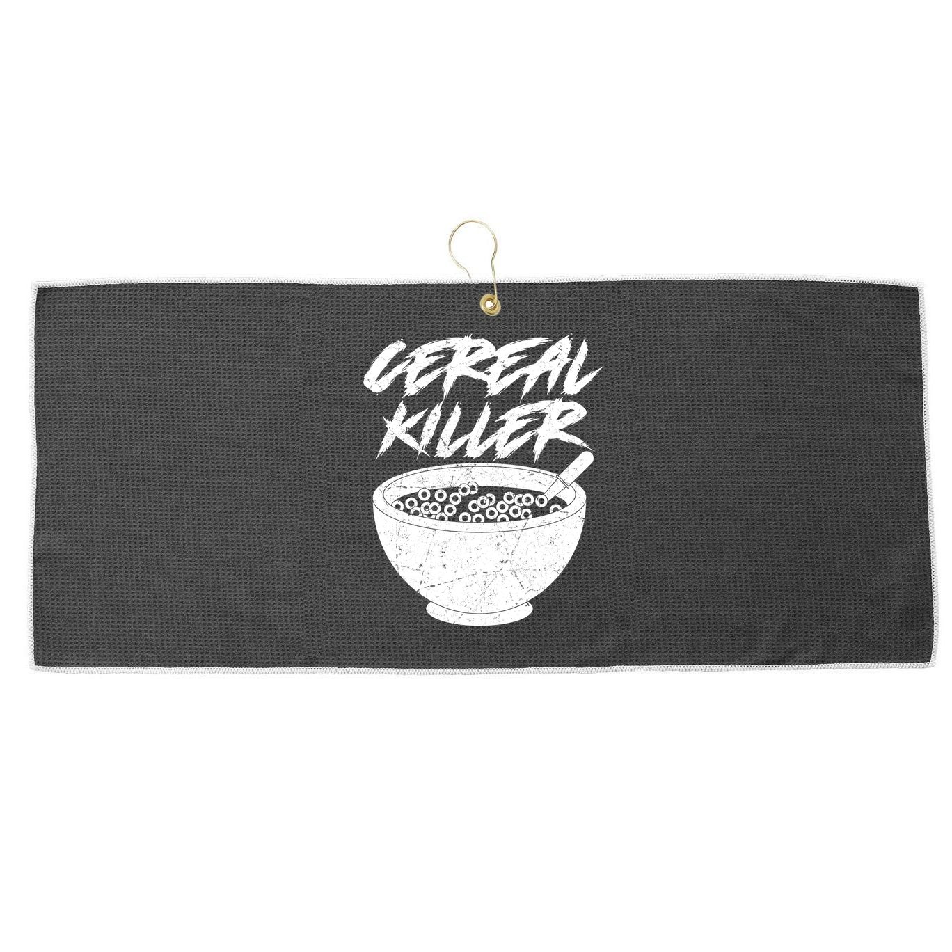 Cereal Killer Funny Halloween Distressed Large Microfiber Waffle Golf Towel