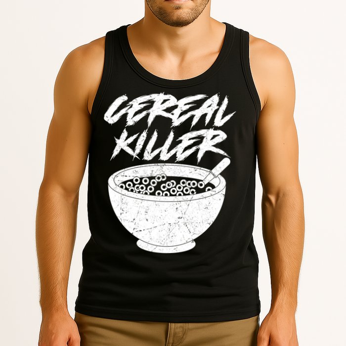 Cereal Killer Funny Halloween Distressed Tank Top