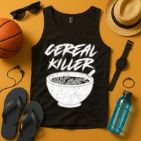 Cereal Killer Funny Halloween Distressed Tank Top
