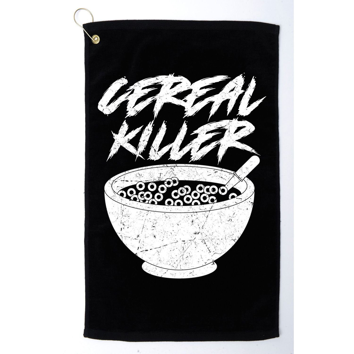 Cereal Killer Funny Halloween Distressed Golf Towel