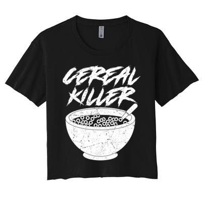 Cereal Killer Funny Halloween Distressed Crop Top