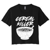 Cereal Killer Funny Halloween Distressed Women's Crop Top Tee