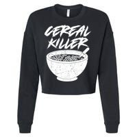 Cereal Killer Funny Halloween Distressed Cropped Pullover Crew