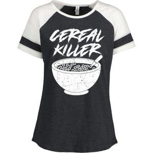 Cereal Killer Funny Halloween Distressed Enza Ladies Jersey Colorblock Tee