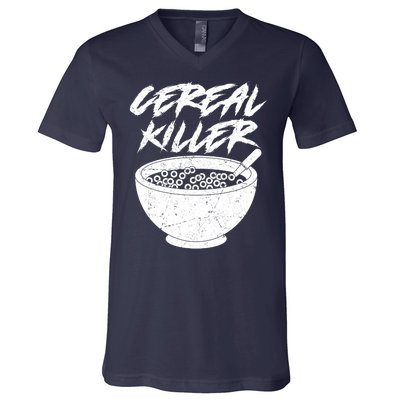 Cereal Killer Funny Halloween Distressed V-Neck T-Shirt