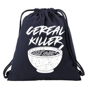 Cereal Killer Funny Halloween Distressed Drawstring Bag