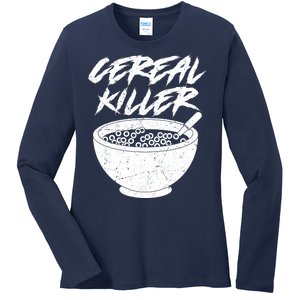 Cereal Killer Funny Halloween Distressed Ladies Long Sleeve Shirt