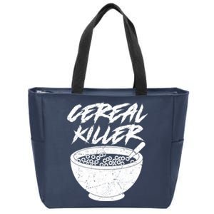 Cereal Killer Funny Halloween Distressed Zip Tote Bag