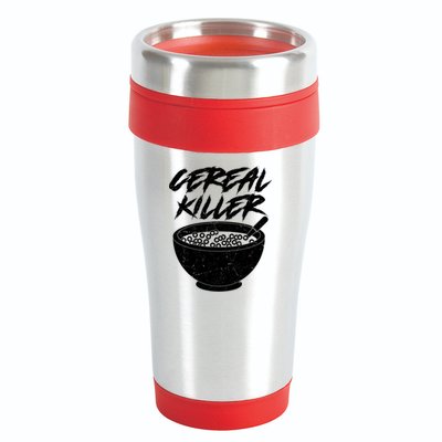 Cereal Killer Funny Halloween Distressed 16oz Travel Tumbler