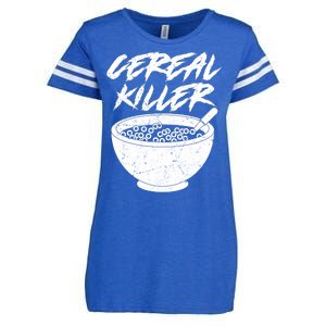 Cereal Killer Funny Halloween Distressed Enza Ladies Jersey Football T-Shirt