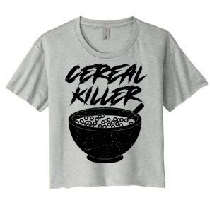 Cereal Killer Funny Halloween Distressed Women's Crop Top Tee