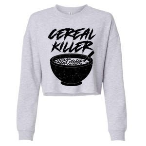 Cereal Killer Funny Halloween Distressed Cropped Pullover Crew