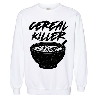 Cereal Killer Funny Halloween Distressed Garment-Dyed Sweatshirt