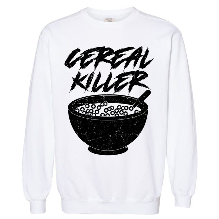 Cereal Killer Funny Halloween Distressed Garment-Dyed Sweatshirt