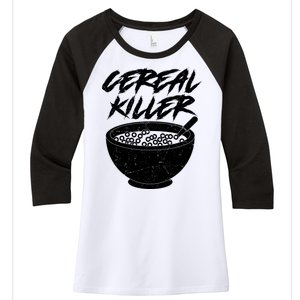 Cereal Killer Funny Halloween Distressed Women's Tri-Blend 3/4-Sleeve Raglan Shirt