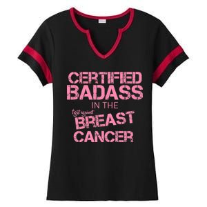 Certified Badass Fight Against Breast Cancer Ladies Halftime Notch Neck Tee