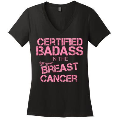 Certified Badass Fight Against Breast Cancer Women's V-Neck T-Shirt