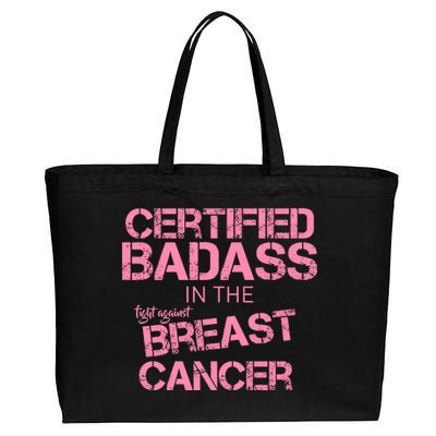 Certified Badass Fight Against Breast Cancer Cotton Canvas Jumbo Tote