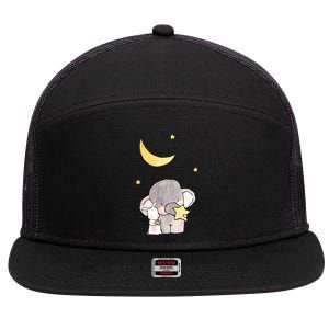 Cute Elephant Stars 7 Panel Mesh Trucker Snapback Hat