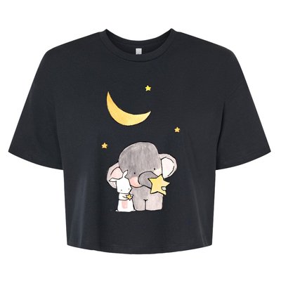 Cute Elephant Stars Bella+Canvas Jersey Crop Tee