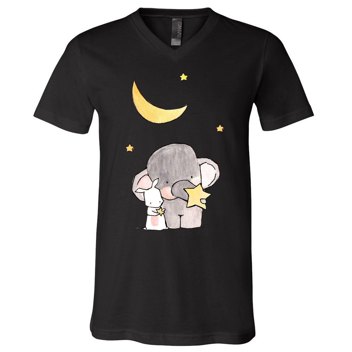 Cute Elephant Stars V-Neck T-Shirt