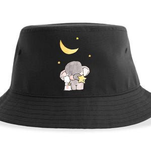 Cute Elephant Stars Sustainable Bucket Hat