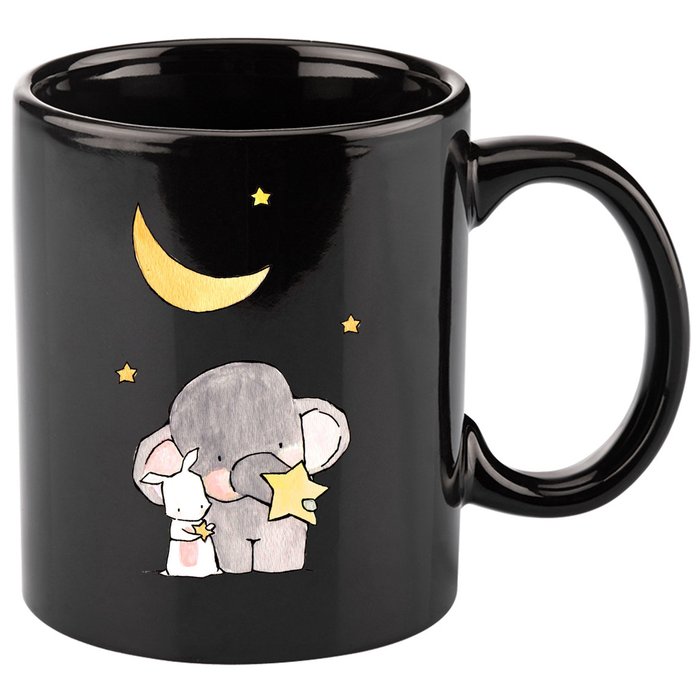 Cute Elephant Stars 11oz C Handle Ceramic Mug