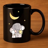 Cute Elephant Stars 11oz C Handle Ceramic Mug