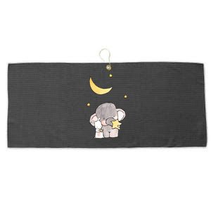 Cute Elephant Stars Large Microfiber Waffle Golf Towel