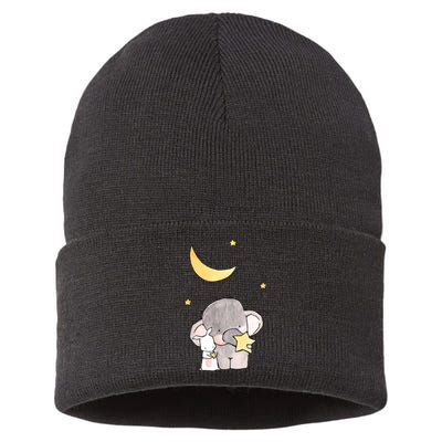 Cute Elephant Stars Sustainable Knit Beanie