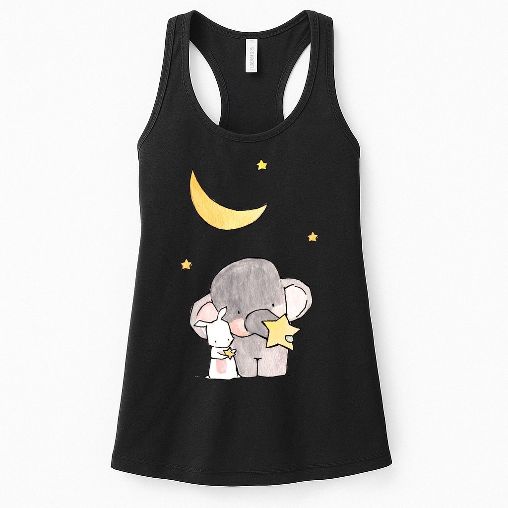Cute Elephant Stars Womens Tank Top