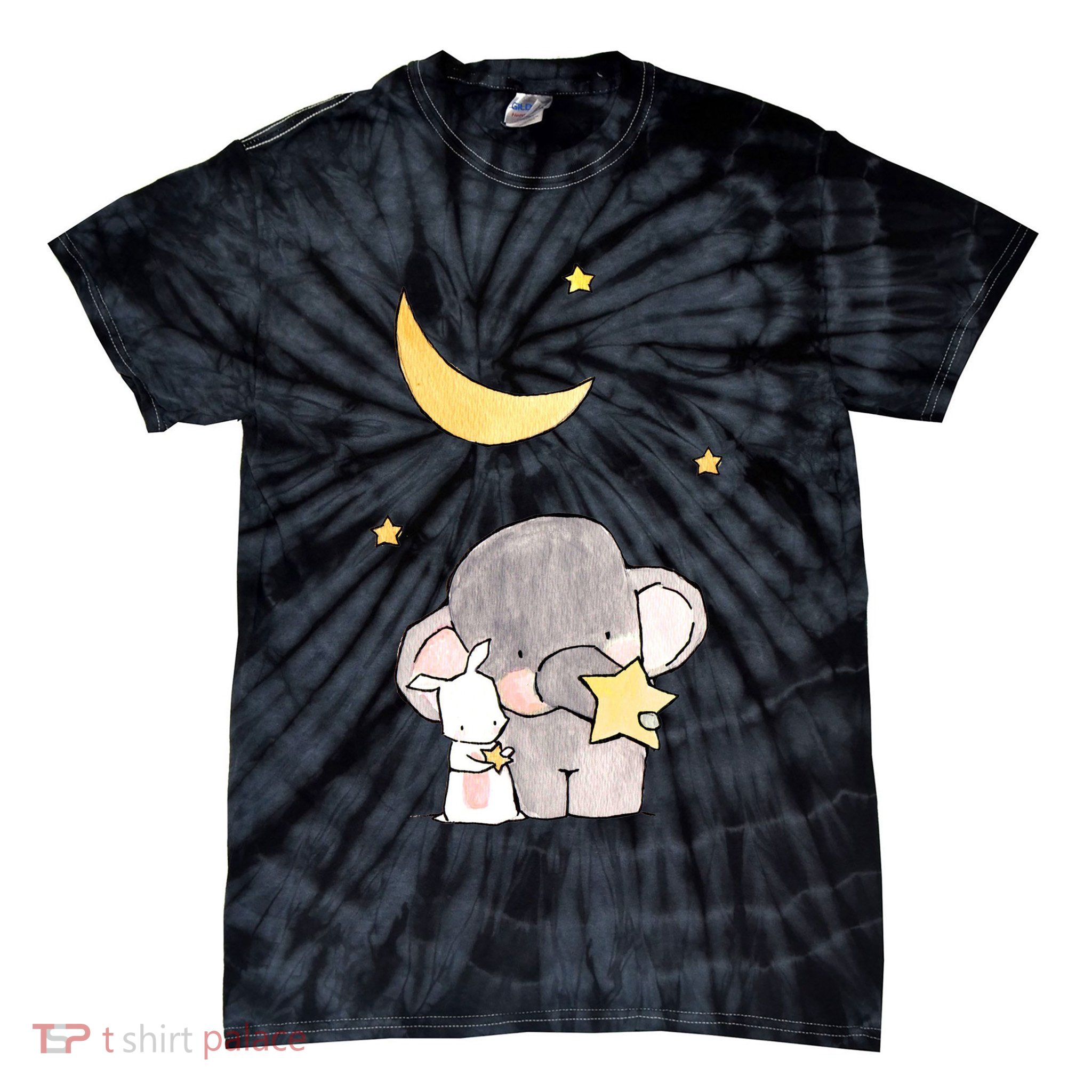 Cute Elephant Stars Tie-Dye T-Shirt