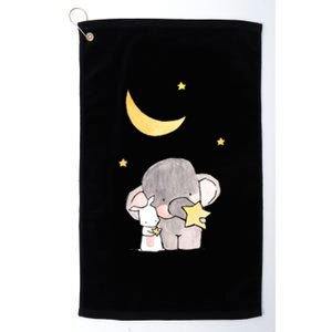 Cute Elephant Stars Platinum Collection Golf Towel