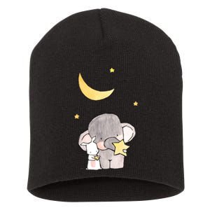 Cute Elephant Stars Short Acrylic Beanie