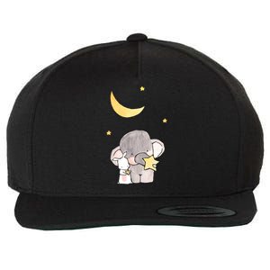 Cute Elephant Stars Wool Snapback Cap