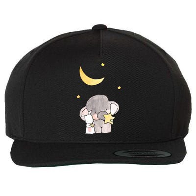 Cute Elephant Stars Wool Snapback Cap