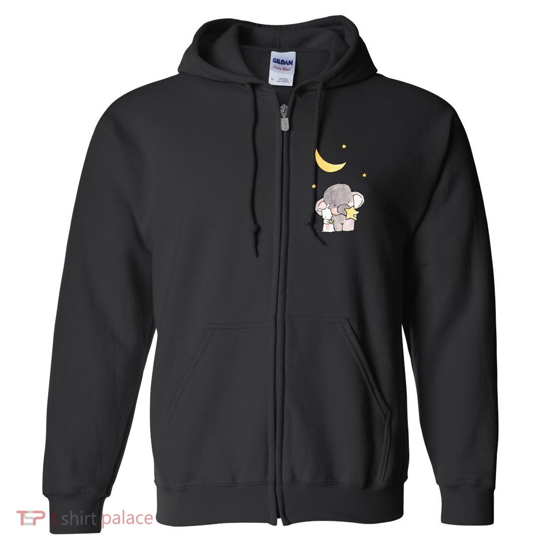 Cute Elephant Stars Full Zip Hoodie